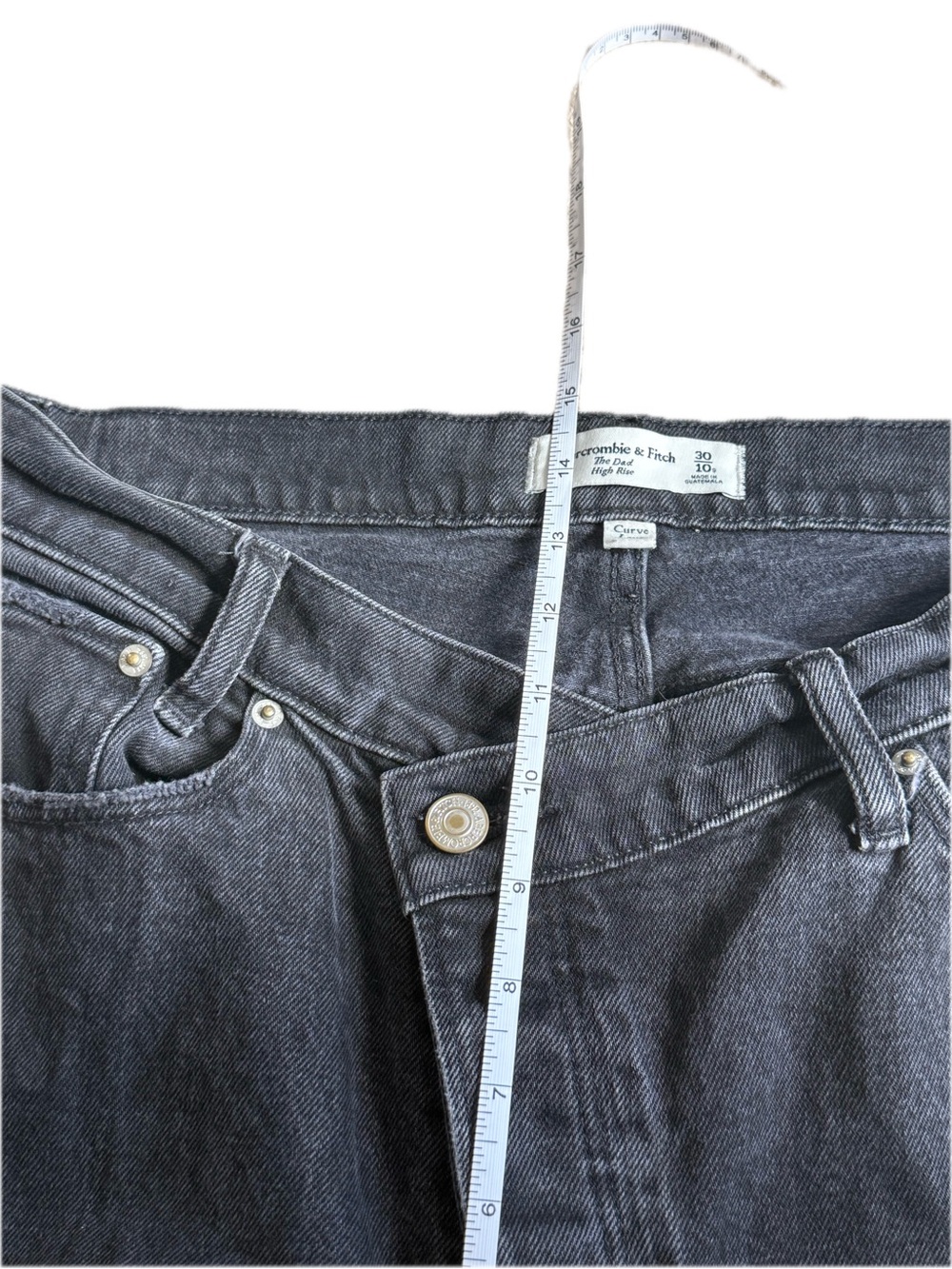 ABERCROMBIE & FITCH | The Dad High-Rise Asymmetrical Waist Jeans in Washed Black - Picture 11 of 11